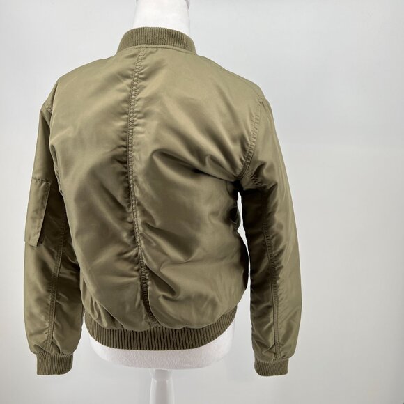 Topshop Olive Bomber Jacket – Size 2, Street-Style Staple - Picture 3 of 10